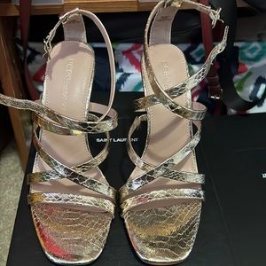 BCBGENERATION GOLD STRAPPY SANDALS